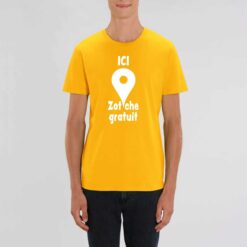 T-shirt Unisexe - 100% coton Bio 180 g/m² - Ici zot'che gratuit