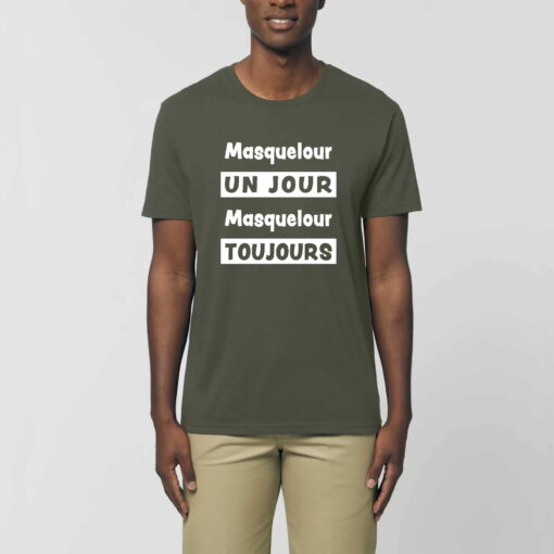 T-shirt Leger Unisexe - 100% coton Bio 150 g/m² - Masquelour un jour Masquelour toujours