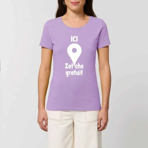 T-shirt Femme - 100% coton Bio 155 g/m² - Ici zot'che gratuit