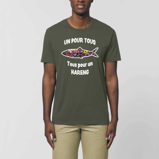 T-shirt Léger Unisexe - 100% coton Bio 150g/m² - Un pour tous Tous pour un hareng
