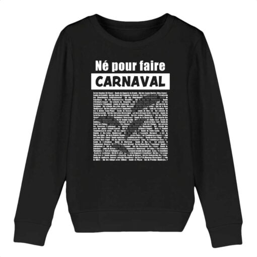 Sweat-shirt Enfant - Bio 300g/m² - Né pour faire Carnaval