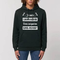 Sweat à capuche unisexe avec poche ventrale - Bio 350 g/m2 - Je suis carnavaleuse et toi c`est quoi ton super-pouvoir?
