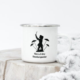 mug en métal émaillé fière d'être dunkerquoise