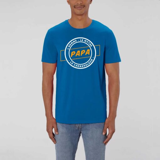 T-shirt Unisexe - 100% coton Bio 180 g/m² - Papa l'homme le mythe le carnavaleux