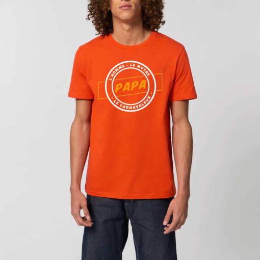 T-shirt Unisexe - 100% coton Bio 180 g/m² - Papa l'homme le mythe le carnavaleux