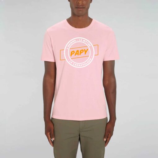 T-shirt Unisexe - 100% coton Bio 180 g/m² - Papy l'homme le mythe le carnavaleux