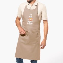 Tablier de cuisine roi de la soupe a l oignon Beige - Dunkerqueboutique.com