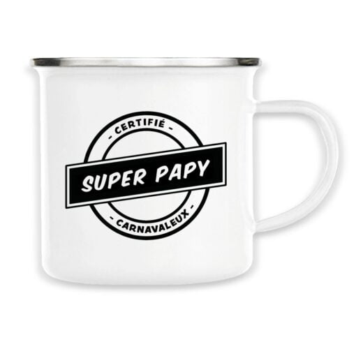 Mug en métal émaillé - Super papy carnavaleux