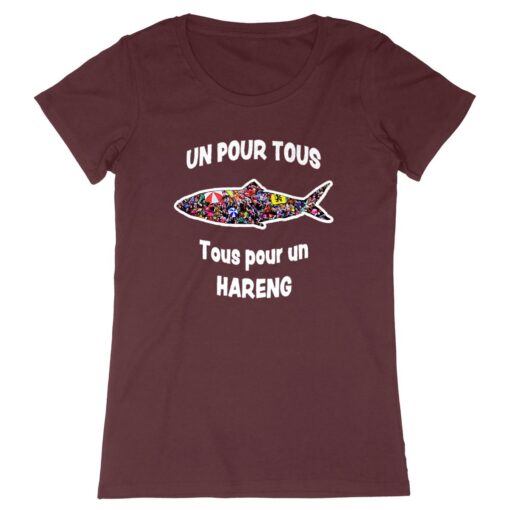 T-shirt Femme - 100% coton Bio 155g/m² - Un pour tous Tous pour un hareng