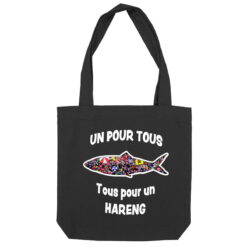 Tote bag en toile 100 recyclé 300g/m2 - Un pour tous Tous pour un hareng