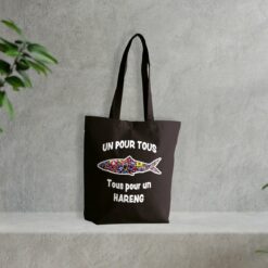 Tote bag en toile 100 recyclé 300g/m2 - Un pour tous Tous pour un hareng